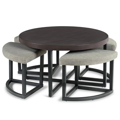 Coffee table with stools hot sale