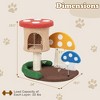 Costway 23.5 Inch Tall Mushroom Cat Activity Center with Scratching Board & Spring Ball - image 3 of 4