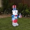 Gemmy Airblown Inflatable Patriotic Polar Bear, 4 ft Tall, Blue - 2 of 3