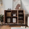 TIRAMISUBEST 3-Door Wood Sideboard - Adjustable Shelf Coffee Bar Cabinet - 2 of 4