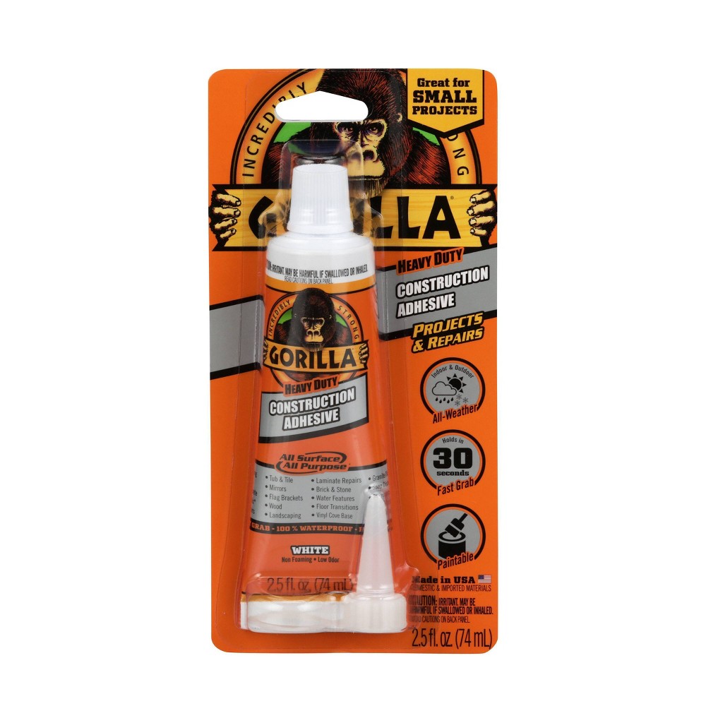 UPC 052427802002 product image for Gorilla 2.5oz Construction Adhesive Heavy Duty Tube | upcitemdb.com