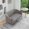 SEYNAR Modern Glam Comfy 50" Metal Legs Curved Sofa 2 Seaters Loveseat with Tufted Back - 4 of 4