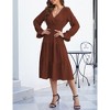 Clearlove Casual V Neck Layered Long Sleeve Wedding Guest Maxi Dresses for Women Flowy Maxi Dress - 3 of 4