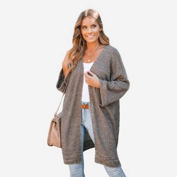 Women's Textured Knit Open-Front Cardigan - Cupshe