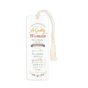 A Godly Woman Artistic Floral Bright Hues Cardstock Tassel Bookmarks, Pack of 12 - 1 of 2