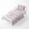 Bacati - Little Dino Girls Fuchsia/Aqua Muslin 5 pc Toddler Bedding Set with Dec Pillow - 4 of 4
