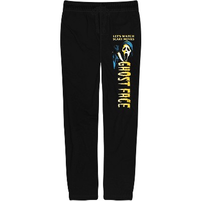 Ghostface Let's Watch Scary Movies Men's Black Sleep Pajama Pants