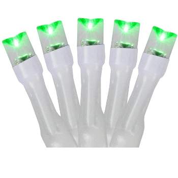 Northlight Battery Operated LED Christmas Lights - Green - 9.5' White Wire - 20ct