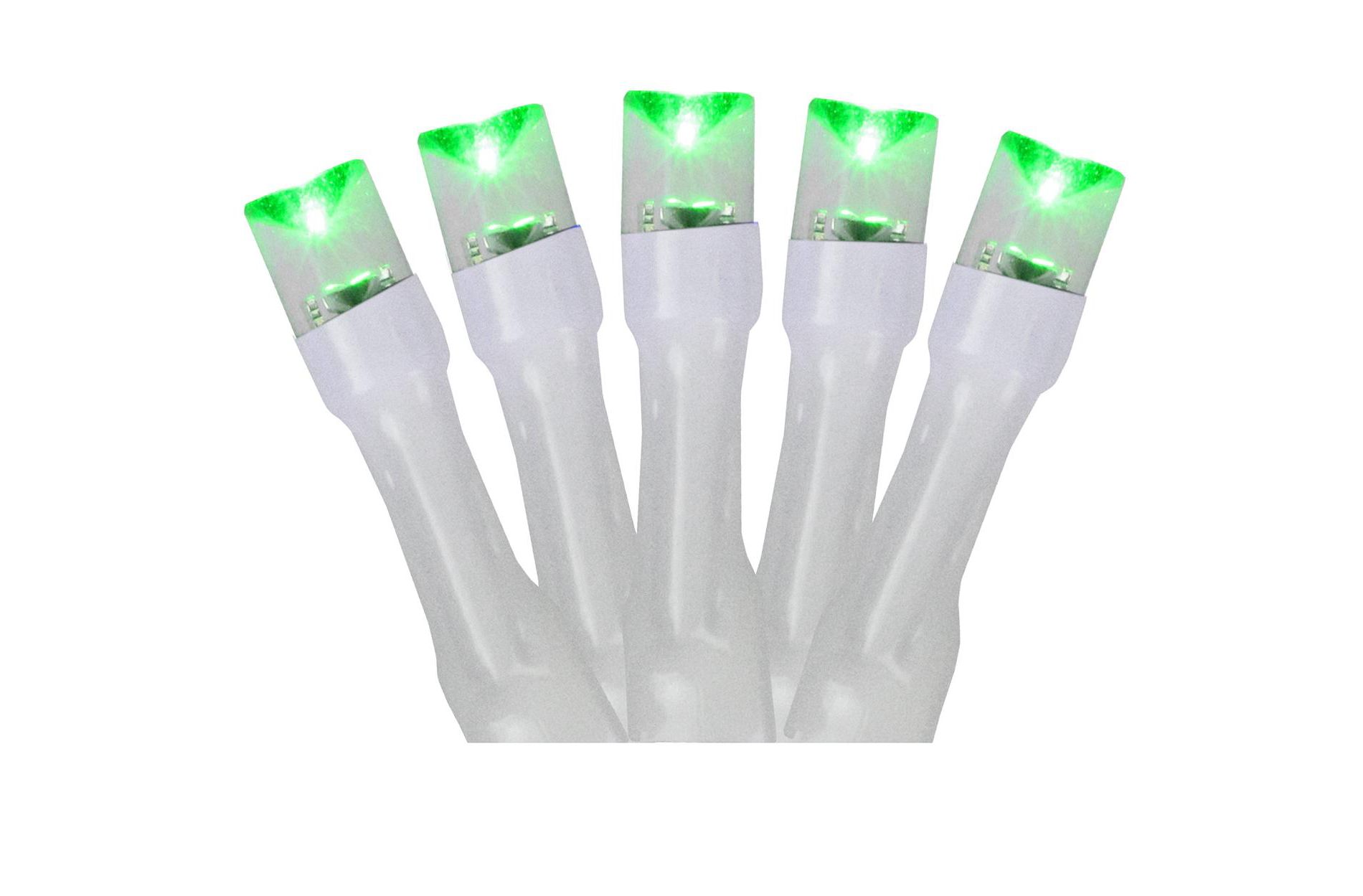 Northlight Battery Operated LED Christmas Lights - Green - 9.5' White Wire - 20ct