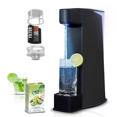 Carbon8 – One-Touch Sparkling Water Maker with Activated Charcoal Filter & Low-Calorie Citrus Flavors