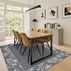 Acekool Washable Runner Rug 2x6 Modern Bordered Floral Print, Non-Slip Low Pile Soft Bedside Rug for Hallway, Laundry, Bedroom,Beige - 2 of 4