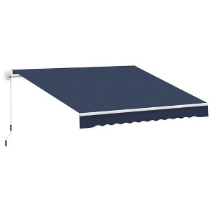 Resenkos Patio Awning, Outdoor Sun Shade Shelter Cover Awnings,10' x 8' Retractable Awning, Patio Awnings, Sunshade Shelter w/ Manual Crank Handle, - 1 of 4