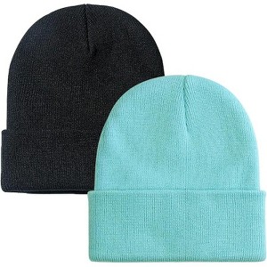 MSDC 1&2 Pack Beanie for Men Women Slouchy Beanie Hats Winter Knit Caps Soft Ski Hat Unisex - 1 of 4