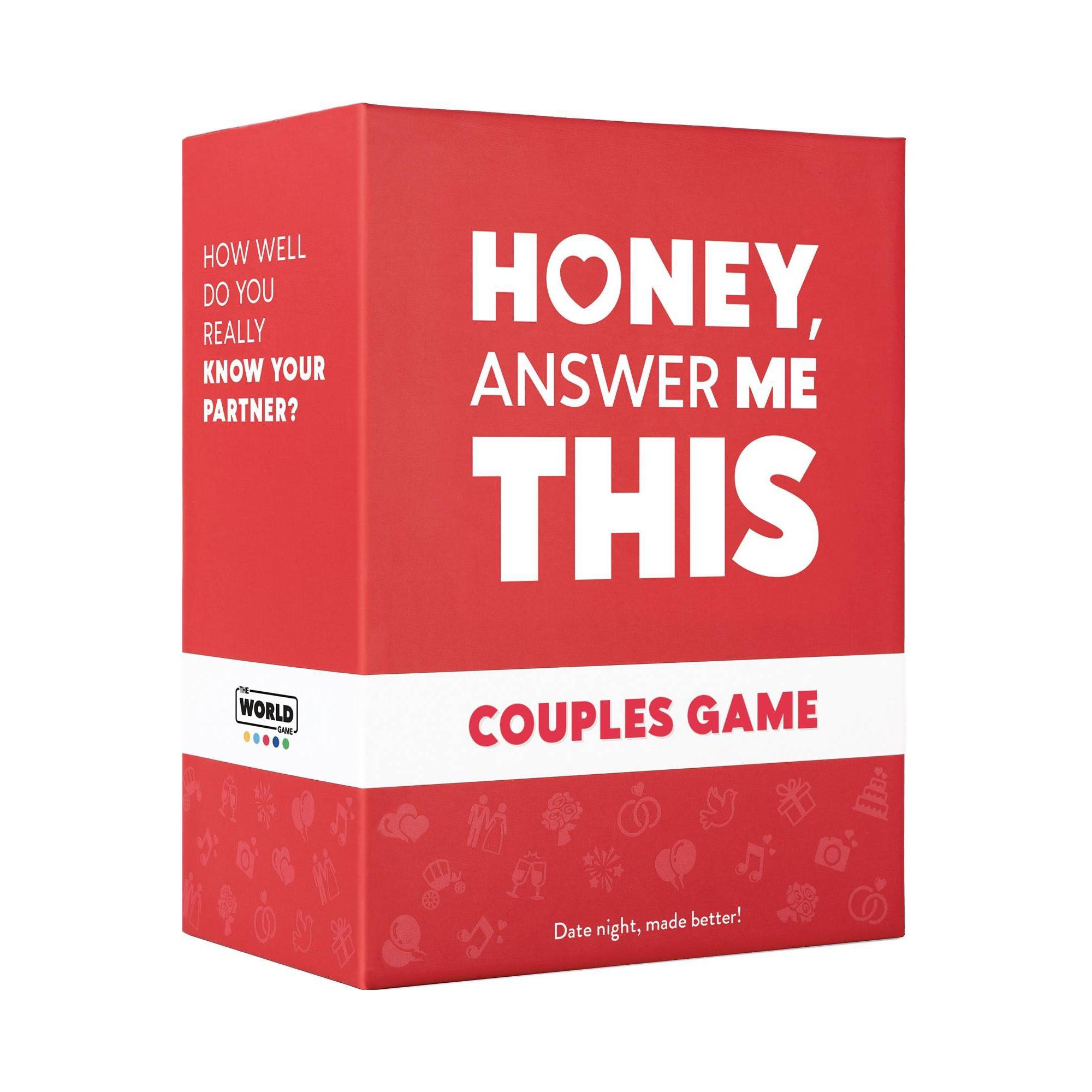 The World Game HONEY, Answer Me This - Couples Game: Emotional Development, 30 Min Play, Party Style, 2-6 Players
