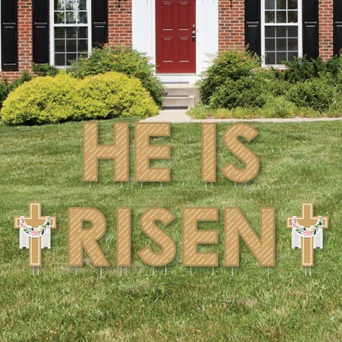 Big Dot Of Happiness Religious Easter Yard Sign Outdoor Lawn Decorations Christian Holiday Party Yard Signs He Is Risen Target