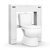 Tangkula Wooden Cabinet Bathroom Spacesaver Over The Toilet Storage Cabinet w/ Drop Door White - 2 of 4