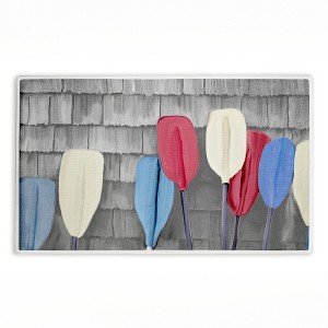 Stupell Industries Usa Boat Paddles Printed Plush Bath Mat And Bath Rug, Design By Kim Allen, 18"X30" - 1 of 4