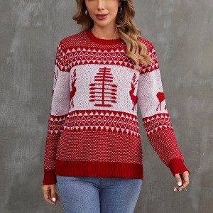 Clearlove Festive Snowflake Women's Christmas Sweater Oversized Comfort Knit Pullover for Winter - 1 of 4