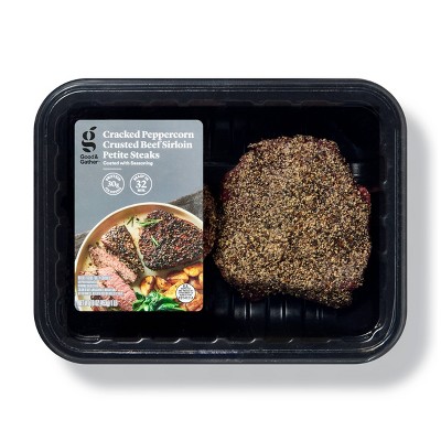 Cracked Peppercorn Crusted Beef Sirloin Petite Steak - 16oz - Good & Gather™