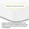 BreathableBaby Cotton Percale Fitted Sheet, For 52" x 28" Crib & Toddler Bed Mattress, White (2-Pack) - 2 of 4