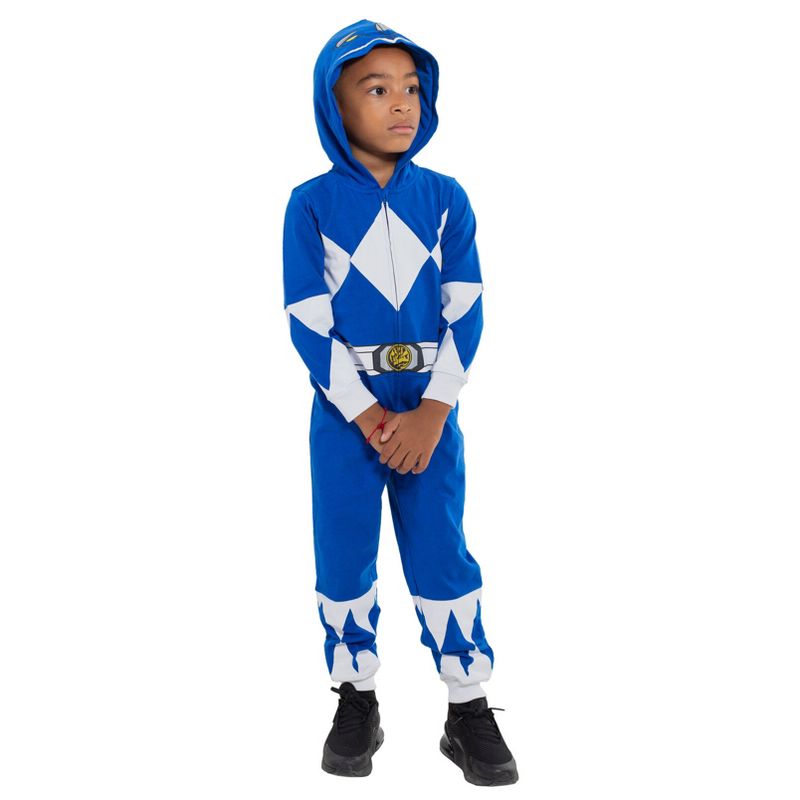 Power Rangers Blue Ranger Zip Up Cosplay Coverall Toddler to Big Kid, 2 of 8