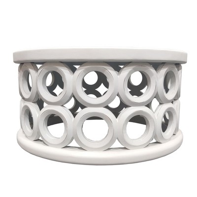 HomeRoots 36" White Solid Wood Round Coffee Table