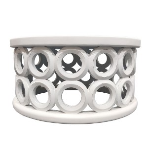 HomeRoots 36" White Solid Wood Round Coffee Table - 1 of 4