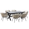 7-Piece Outdoor Extendable Dining Set with Extendable Table and 6 Woven Chair - 3 of 4