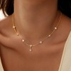 Turandoss Gold Choker Necklace for Women - Dainty Flower Cubic Zirconia Charm Necklace Non Tarnish, Wedding Prom Bridesmaids Jewelry Gifts, 15+2.5In - 3 of 4