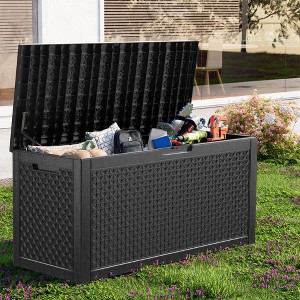 CAVINAS All-Weather Outdoor Storage Box,UV-Resistant Polypropylene Resin Deck Box for Gardens,Patios - 1 of 4