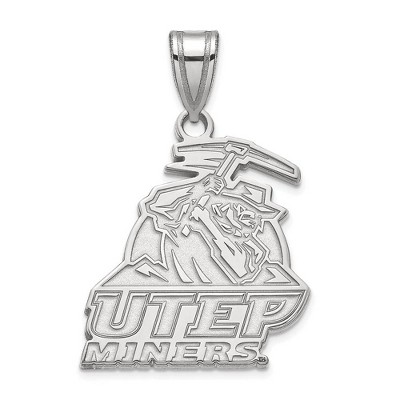 Black Bow Jewelry 14k White Gold Texas at El Paso Miners NCAA Large Pendant