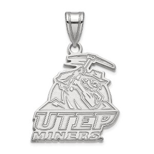 Black Bow Jewelry 14k White Gold Texas at El Paso Miners NCAA Large Pendant - 1 of 3