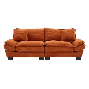 TiramisuBest Corduroy Sofa Sleeper Couch Loveseat Sofa with Pillows Comfy Upholstered Deep Seat Sofa for Bedroom,Living Room,Apartment,Office-Khaki - 1 of 4