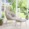 POCASSY Egg Chair Outdoor with Ottoman, Patio PE Wicker Rattan Egg Chair Lounge Basket Shape with Head Pillow - 2 of 4