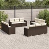 vidaXL 12 Piece Patio Sofa Set with Cushions Brown and Cream Poly Rattan - Without Table - 2 of 4