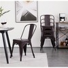 Yaheetech Pack of 4 Industrial Style Vintage Riveted Metal Dining Chairs, for Indoor Outdoor Bistro Cafe - 3 of 4