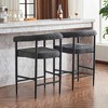 Boucle Fabric Upholstered Bar Stools with Armrests and Metal Frame for Kitchen, Dining or Home Bar (Set of 2) - 3 of 4