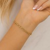 Hollywood Sensation Classic Figaro Chain Bracelet Gold 6 Inches - 3 of 4