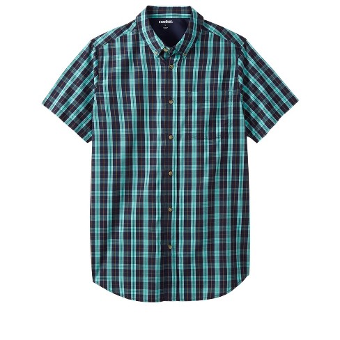 Kingsize Men's Big & Tall Short Sleeve Printed Check Sport Shirt