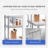 Stainless Steel Table 48x24", Heavy Duty Metal Commercial Prep Table with Four Tiers of Storage with Hooks for Kitchen, Home, Hotel Food Prep - 4 of 4