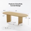PexFix 79" x 33.5" Solid Wood Farmhouse Dining Table with V-Shaped Legs and Oval Wood Top for Modern Dining Rooms & Family Gatherings Natural - 2 of 4
