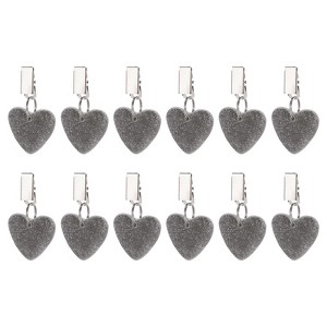 Unique Bargains Heart Shape Marble Tablecloth Weights with Metal Clip 24 Pcs - 1 of 4