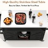 Zevemomo Outdoor Grill Cart, Stainless Steel Tabletop Outdoor Kitchen Island,Solid Wood Outdoor Buffet Cabinet with Lockable Wheels for Grilling,Black - 2 of 4