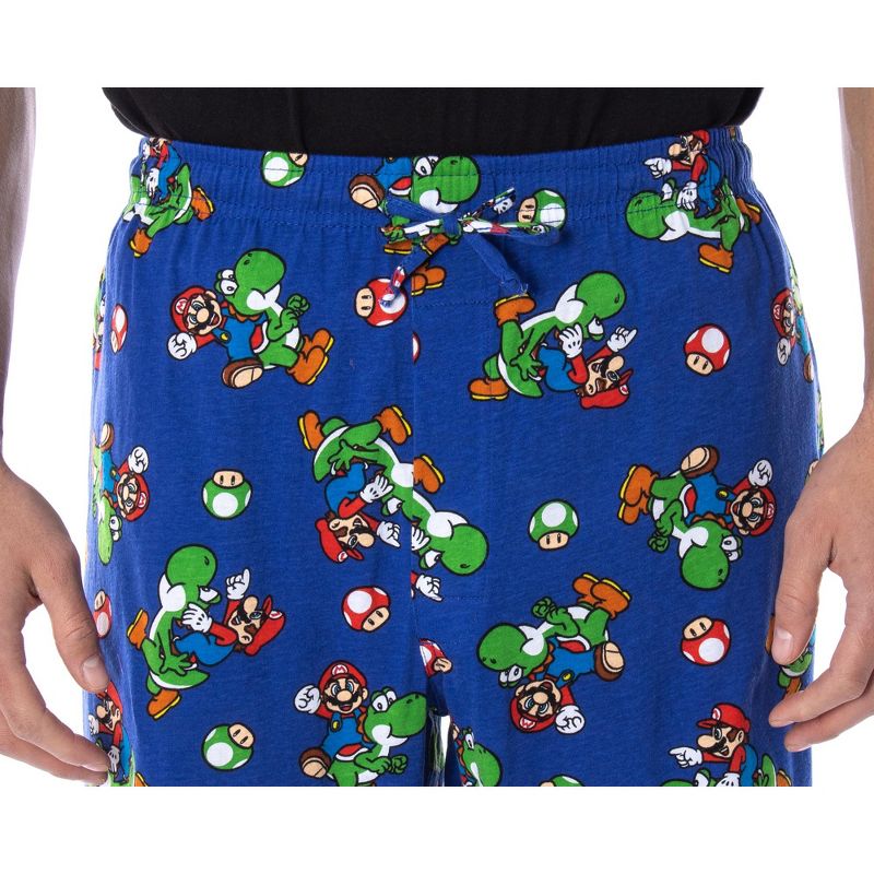 Nintendo Men's Mario and Yoshi Power Up Soft Touch Cotton Pajama Pants, 3 of 5