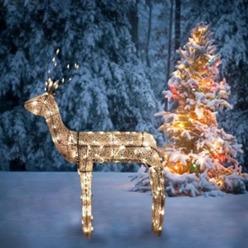 Northlight 48" Pre Lit Animated Standing Buck Reindeer Outdoor Christmas Decoration - Clear Lights, 3 of 4