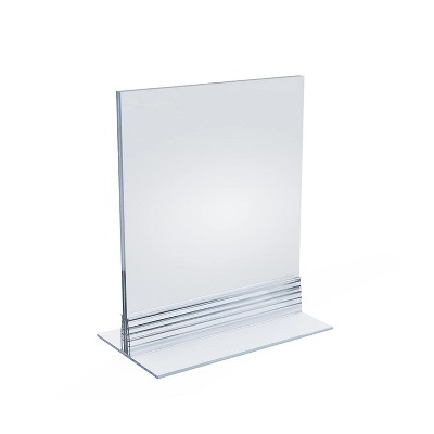 Azar 7"" x 5"" Vertical/Horizontal T-Strip Acrylic Sign Holder 10/Pack 102722