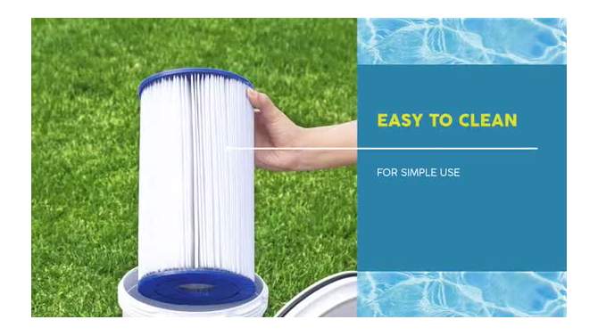 Bestway Flowclear Type IV or Type B Replacement Cartridge Filter for Above Ground Swimming Pool with 2500 Gallon Per Hour Filter Pump, 2 of 8, play video