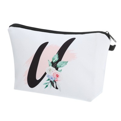 Unique Bargains Large Capacity Zipper Personalized Small Makeup Bag White