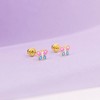 Girls' Two Tone Colorful Butterfly Screw Back 14k Gold Earrings - In Season Jewelry - 4 of 4