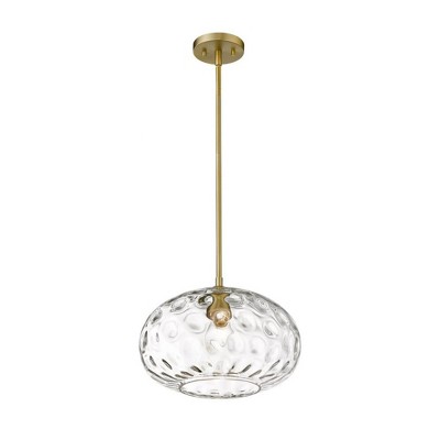Chloe 14" Olde Brass Glass Pendant Light